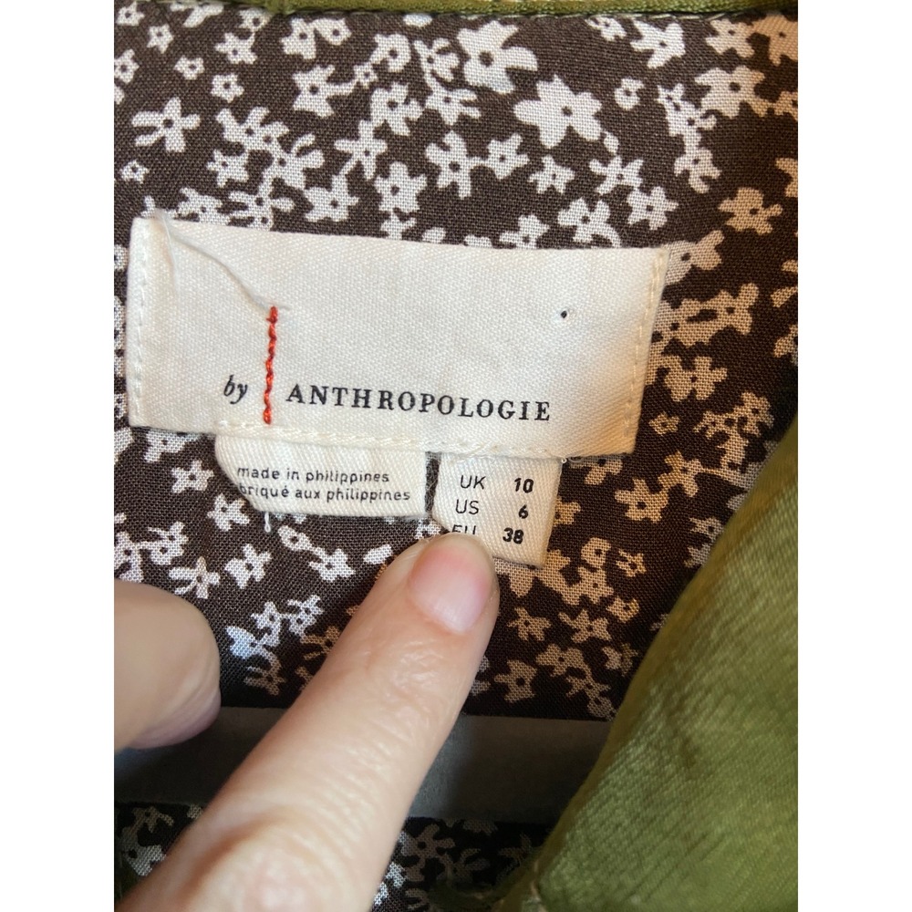 Anthropologie Open Back Boiler Suit Jumpsuit Olive Green Wide Leg Size 6 - Picture 4 of 9